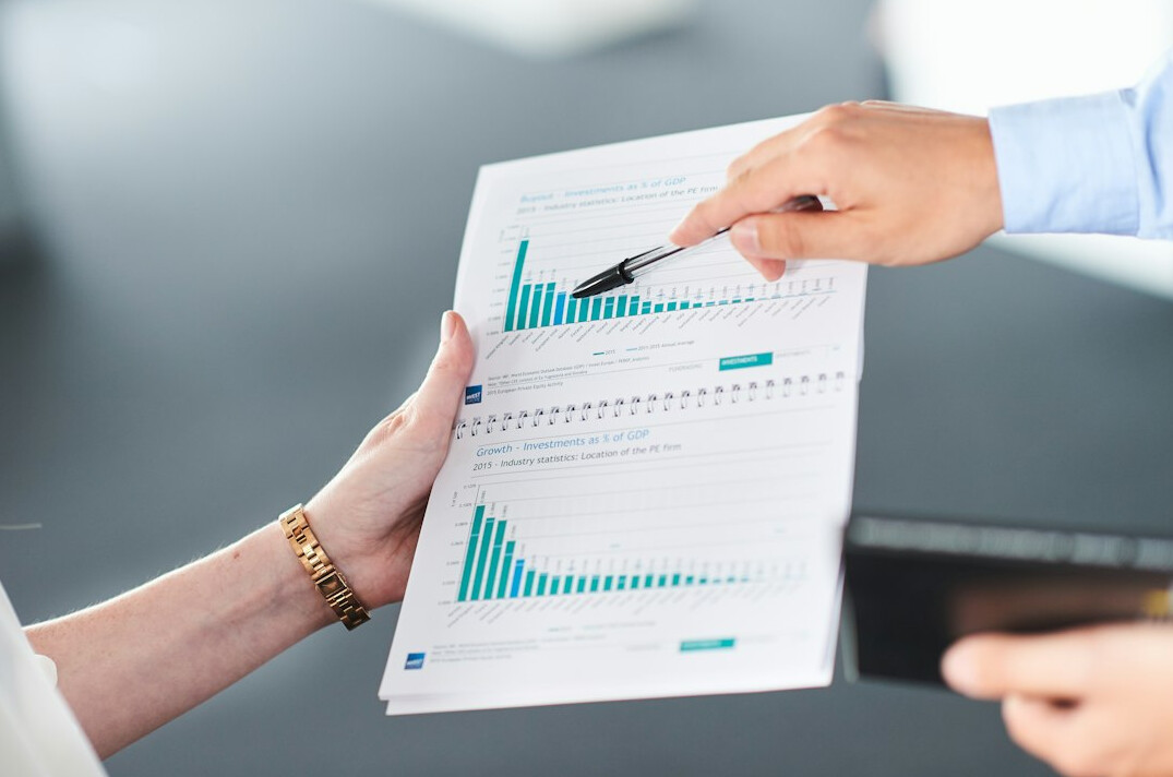 business analysts reviewing data